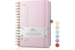 ‎UMRIOX Umriox Notizbuch A5,Hardcover Spiral Notizbucher Journal 180 Seiten zum Schreiben,100gsm Dickes Papier, Leder-Notizblock für Frauen Männer Arbeit Büro Schule, 14.5 x 21cm - Rosa