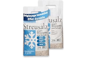 OPPENHÄUSER Sel de déneigement 10kg : efficacité immédiate et durable contre le verglas, sel d’épandage pour trottoirs, allées et parkings, granulométrie M, conforme DIN EN 16811-1, qualité premium
