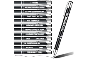 Nezyo 12 Packs Ballpoint Pens for Colleagues Funky Stationery Quirky Leaving Gift Office Accessories for Teacher Adult(Black)