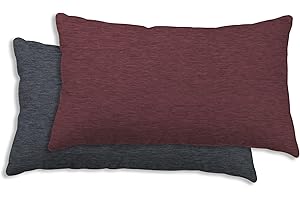 ONE-HOME Winter Bettwäsche Biber Meliert Baumwolle Flanell Kuschelig Flauschig Warme Weiche Melange Modern, Größe:2er Pack 40x80 cm, Farbe:Bordeaux/anthrazit