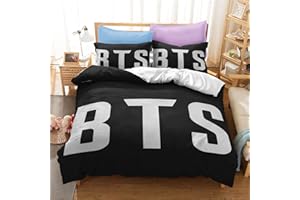 Goplnma, biancheria da letto, copripiumino con federa per cuscino, con stampa 3D motivo: BTS, Bangtan Boys per A.R.M.Y, multicolore (135 × 200 cm, 1)