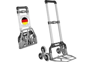 ‎ATHLON TOOLS ATHLON TOOLS Treppensteiger-Sackkarre bis 100kg - XXL - klappbar - aus Aluminium - extra Langer Griff 110 cm - große breite Lade-Schaufel - Schwerlast Treppensackkarre
