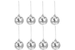 ZEYIYER Kula dyskotekowa, 8 sztuk, 5 cm, dekoracyjna, srebrna, wisząca, lustrzana kula do zawieszenia, kula dyskotekowa, dekoracja choinki, wesele, przyjęcie, przyjęcie urodzinowe