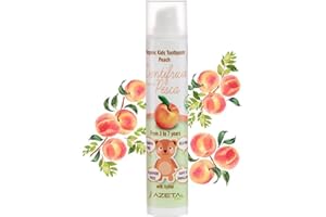 AZETA BIO Dentifricio biologico certificato con xilitolo - Linea Bimbi (kids) - confezione da 50 ml al gusto pesca - rafforza gengive e lo smalto - non contiene fluoro