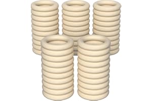 Chiluxendo 50 Stück Holzringe zum Basteln, Makramee Ringe, Serviettenringe, Holzring Hölzern, Natürliche Holzreifen, für Kunst & Handwerk, Heimwerken, Wohnkultur & Schmuckherstellung (Ø 55mm)