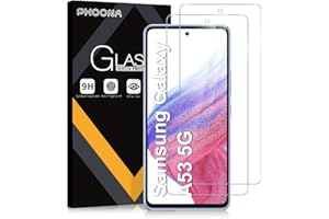 Phoona [2 sztuki folii ochronnej do Samsung Galaxy A53 5G/ A52S 5G/ A52 4G&5G, odporna na zarysowania, twardość 9H, bez pęcherzyków powietrza, ultra przezroczysta, ze szkła ochronnego, folia ochronna na wyświetlacz do Samsunga A53 5G