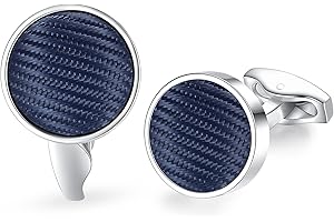 HONEY BEAR Herren Hochzeit Nylon Streifenlinie Muster Stoff Manschettenknöpfe Cufflinks Manschettenknopf,Runden