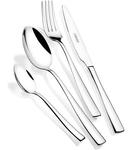 Set De Couverts Monix Génova 24 Pièces - Acier Inoxydable 18/10 - Design Moderne Poli - Épaisseur 2,5mm - Pour 6 Personnes