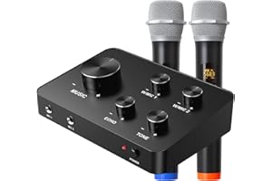 Rybozen Mini Reproductor de Karaoke portátil micrófono inalámbrico Karaoke Reproductor de Altavoces Bluetooth Mini Home KTV Compatible con teléfono i teléfono Android Smartphone PC y Otros