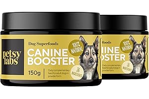 PETSY LABS Petstile Canine Booster mit Grünlippmuschel-Extrakt für Hunde - Expertenformulierte Superfood-Mischung mit 26 Wirkstoffen - 150g Pulver
