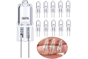 Vinaco G4 12V 20W Halogen Glühbirne, 10er Pack G4 Halogen 20W Leuchtmittel Dimmbar Warmweiß 2800K, Lange Lebensdauer Halogenlampen G 4 20 Watt für Unterschrank-Puckleuchte, Kronleuchter.