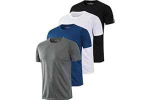 HOPLYNN 1er/4er Mesh Funktionsshirt Herren Laufshirt Kurzarm Männer Schnelltrocknend Atmungsaktiv Sport Shirt Sportshirt Trainingsshirt