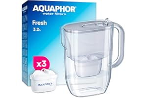 Aquaphor Fresh Caraffa Filtrante per Acqua con 3 Cartucce MAXFOR+ 200L - Grigio