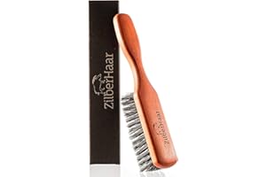 ZilberHaar Regular Beard Brush — Soft Boar Bristle Brush, Promotes Beard Growth, Works with Oils & Balms