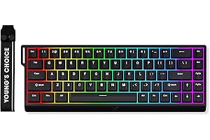 FOXMM x MCHOSE Ace68 HE Clavier Gaming 65% RGB Filaire, Rapid Trigger 8000Hz, Switch Magnétique à Effet Hall Ice Blue, Course Ajustable Ultra Précision 0,005 mm, pour Jeux FPS, Noir