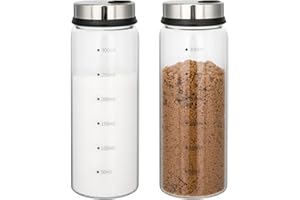 SPORWAY Gewürzgläser 300ml, 2 Stück Gewürzdosen Gewürzstreuer mit 3 Arten Gewürzlöchern, Spice Jars Gewürz Organizer Gewürzbehälter Gewürzbox Gewürzregal für Küche Esszimmer Grill im Freien (300ML)