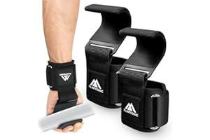 Flintronic Crochets d'haltérophilie, 8 cm de Néoprène Rembourré Bandage Poignet, Crochet Musculation pour Hommes et Femmes, pour Powerlifting, Levage et Tirage de Barre, Crossfit, Rows et Deadlift