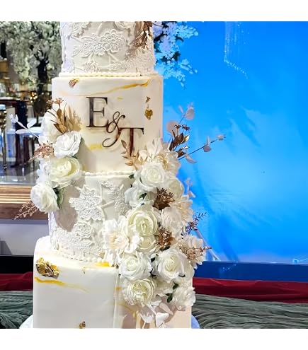 Personalisiertes Tortenplättchen Aus Acryl Mit Namensinitialen – Individueller Kuchenaufsatz Für Hochzeit, Geburtstag & Jahrestag