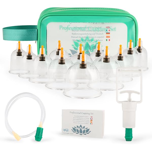 Set 18 Ventouses Thérapie Chinoise - Avec Pompe Et Valise - Anti-cellulite Et Détente Musculaire