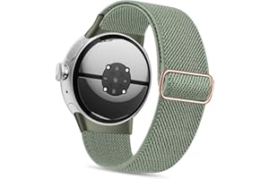 NEWJOURNEY Kompatibel mit Pixel Watch 3 41mm/Google Pixel Watch 2 Armband/Pixel Watch Armband, verstellbares elastisches geflochtenes Nylon Armband Sport Loop Riemen für Frauen Männer