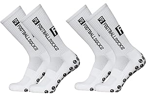 MDJEWV 2 Paare Fußballsocken Sportsocken für Herren Damen, Sportsocken Fussball Socken Anti Rutsch Grip Fußball Socken für Fussball Basketball Hockey Laufen Bergsteigen Marathons（39-46）