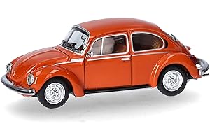Herpa Modellauto VW Käfer 1303, Leuchtorange, Miniatur im Maßstab 1:87, Sammlerstück, Made in Germany, Modell aus Kunststoff