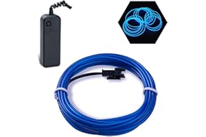 Podazz Flexible EL Fil Tube Néon Light Avec Contrôleur 3 Modes LED Lumière De Voiture Dance Partie De Mariage Bar intérieur et extérieur Décor (Bleu, 16,5 Pi)