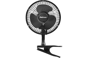 Pro Breeze Mini Ventilatore con Clip I Ventilatore Piccolo Elettrico con Funzionamento Ultra-Silenzioso e 2 Impostazioni di Velocità I 15W. Pinza con potente fissaggio, ideale per Casa e Ufficio