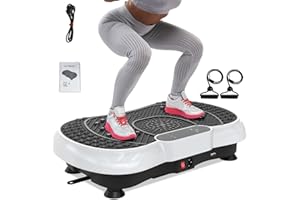 HOMEFITNESSCODE Vibration Platform with Rope Skipping, Whole Body Workout Vibration Fitness Platform Massage Machine for Training Shaping Home (snowy)