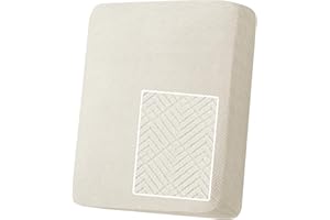 YSTELLAA Funda Asiento Sofa Elástico, Funda Cojin Sofa Ajustable, Fundas Sofa Cojin Separado Universal, Fundas De Cojín Antideslizante, Protector Asiento Sofa, 1 Asiento-X, Blanco Crema