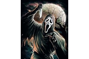 WANGMAOMAO SYNYEY Paint by Numbers DIY Canvas Oil Painting Kit for Adults & Kids, 16x20 inch Horror Movie Scream, Frameless, Acrylic Pigment, Beginner-Friendly, Non-Foldable