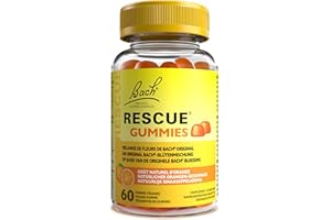 RESCUE - Gummies goût Orange - Bien-être émotionnel naturel - Mélange de 5 Fleurs de Bach Original pour des journées équilibrées - Stress du quotidien - Vegan - Boîte de 60 gummies