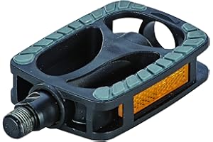 Prophete Pedały rowerowe do rowerów miejskich/trekkingowych, antypoślizgowe, w zestawie odblaski, kolor czarny