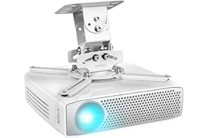 Duronic PB05XB Soporte para Proyector de Techo y Pared, Universal, Giratorio 360º, Totalmente Articulable, Carga Máx.10 kg, Cine en Casa, Videojuegos, Presentaciones, Color Blanco