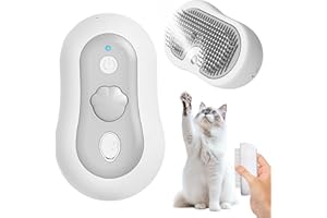 ALLOMN Cepillo para gatos con vapor y botón de disparo, cepillo de vapor recargable de gatos y perros, peine de vapor para masaje, cepillo para gatos con depósito de agua para pelo largo y pelo corto para