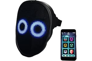 Depointer Life Maska LED z kompatybilną z Bluetooth sterowana aplikacją, konfigurowalna błyszcząca maska