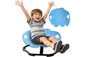 CHIDIAM Carosello autismo per bambini, sedia girevole con maniglia, sedia girevole a 360°, giocattolo per autismo, strumento di allenamento, coordinazione fisica ed equilibrio, sedia di equilibrio per ragazzi