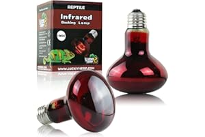 LUCKY HERP Reptilien Wärmelampe Terrariumheizlampe 100W 2er-Pack, Rotlichtlampe, Infrarotlampe für Schildkröten, Bartagamen, Hühner, Hunde