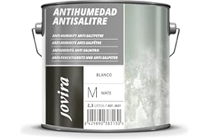 JOVIRA PINTURAS Antihumedad Antisalitre. Pintura Blanco Mate. Impermeabiliza, protege y aísla fachadas, muros, paredes. (2,3 Litros, Antisalitre) K-28