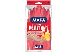 SPONTEX MAPA - Ultra Résistant - Gants de Ménage mix Latex et Nitrile - Résistant et Souple - Protection contre les Produits Ménagers - 1 paire - Taille M