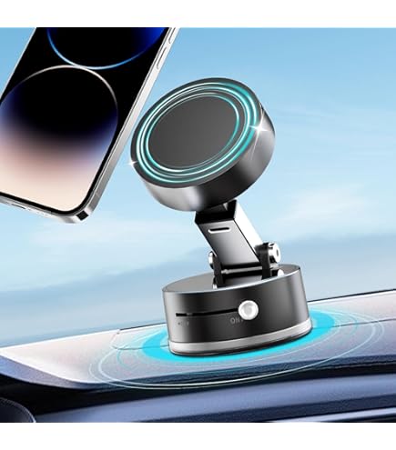 Support Téléphone Voiture Magnétique MagSafe - Ventouse Puissante, Rotation 360°, Pour IPhone 12 à 16
