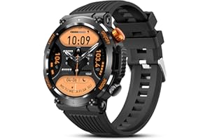 HANPOSH Smart Watch for Men Fitness Watch 1.46" HD Touch Screen Fitness Tracker with Answer/Make Calls, Sleep Monitor, Step Counter, 100+ Sports Modes, IP67 Waterproof Smartwatch for Android iOS