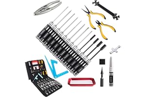MAKERFIRE Guokukey Kit di strumenti RC Set di cacciaviti a scatola esagonale Pinze Presa per manicotto esagonale Pinze per ammortizzatori RC Righello regolabile per elicottero quadricottero RC per auto