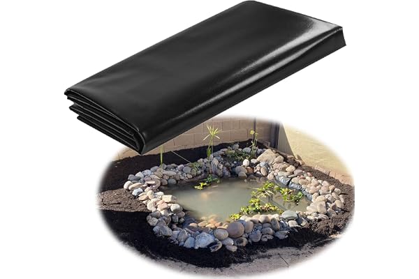 Bâche d'étang en HDPE Bâche pour Bassin Jardin Noir Étang Liner 0.12mm Membrane De piscines étanche pour Les Poissons,ni pour Les Plantes,aux intempéries Bâche de qualité(Size:1mx2m(3.3ftx6.5ft))