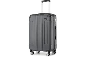 Kono 28 Inch Large Hard Shell Luggage Lightweight ABS 4 Wheels Spinner Business Trip Trolley Case Suitcase (Grey)