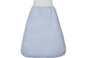 ‎LICTIN Lictin Baby Sleeping Bag 0.5 Tog with Elastic Waistband, Cotton Sleeping Bag, Summer Sleeping Bag, Baby 6-12 Months, Blue Stripes