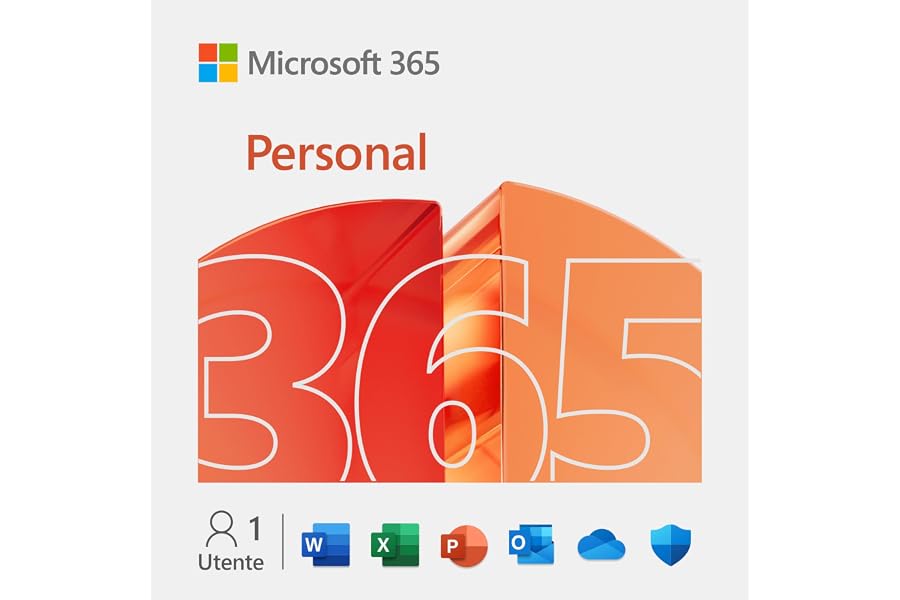 Microsoft 365 Personal | 12 mesi | 1 persona | App Office con AI | 1TB di Spazio di archiviazione OneDrive | Codice d'attivaz