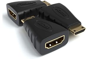 JAMEGA - HDMI auf Mini HDMI Adapter 3er Pack | HDMI Buchse auf Mini HDMI Stecker (19pol) 4K Ultra HD 1080p Full HD