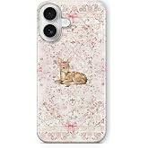 Multitronic iPhone 17 ile Uyumlu Geyik ve Fiyonk Desenli Şeffaf Telefon Kılıfı