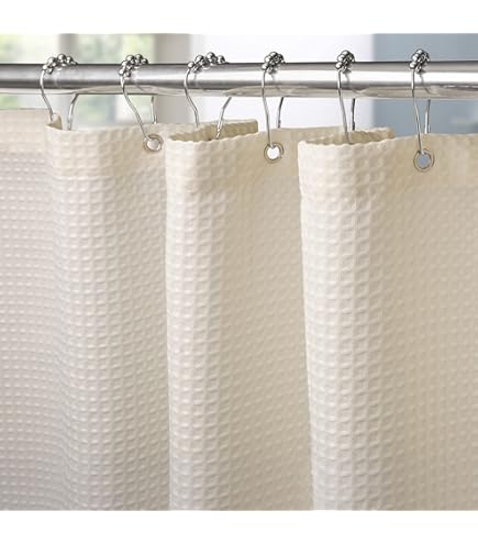 Tenda Da Doccia Lush Decor 183x183cm - Motivo Floreale Vintage In Avorio | Stile Fattoria Chic - Foto 4